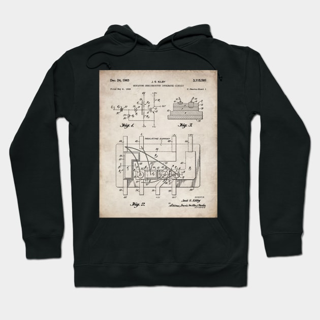 First Circuit Patent - Electrician Maker Workshop Art - Antique Hoodie by patentpress